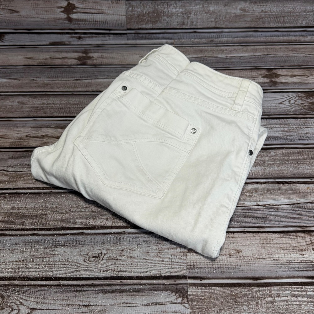 Tommy Bahama Denim Womens White Cropped Straight Leg Jeans Size 12 Mid Rise